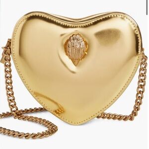 KURT GEIGER Kensington heart shaped METALLIC GOLD crossbody bag